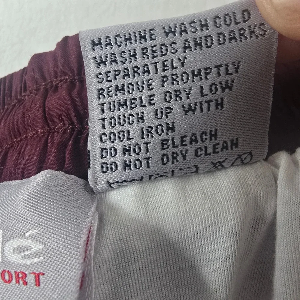 Bolle Sport Womens Medium Burgundy Lined Track Pants Elastic Waist Athletic